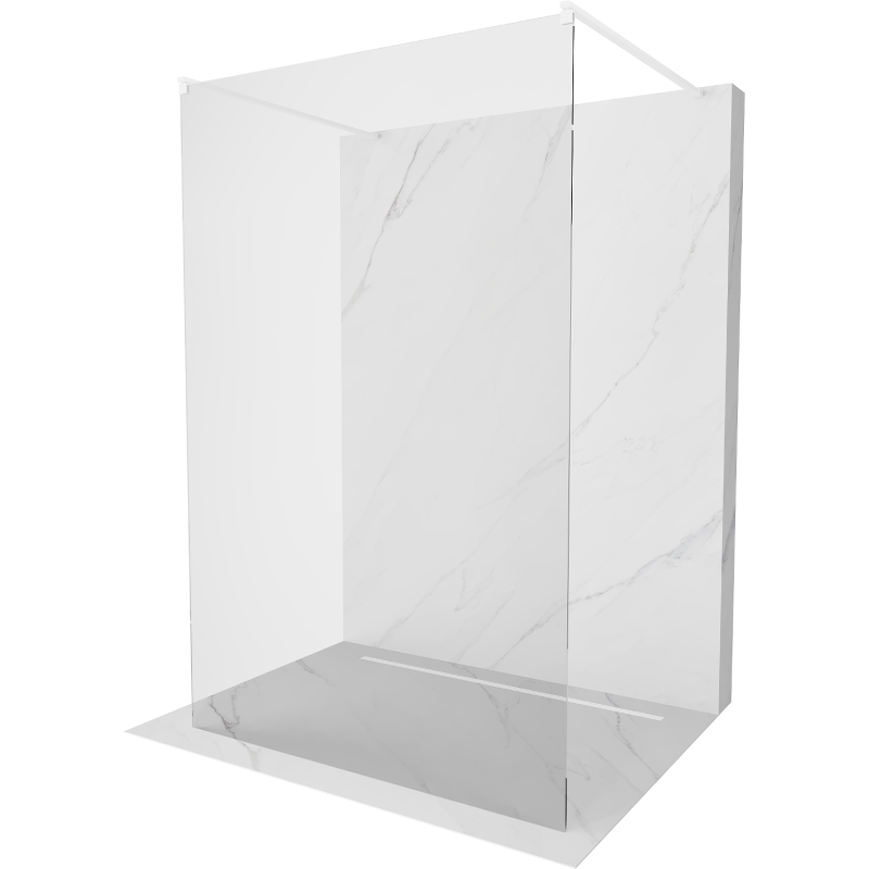 Mexen Kioto freestanding shower wall 160 x 200 cm, transparent 8 mm, white - 800-160-002-20-00
