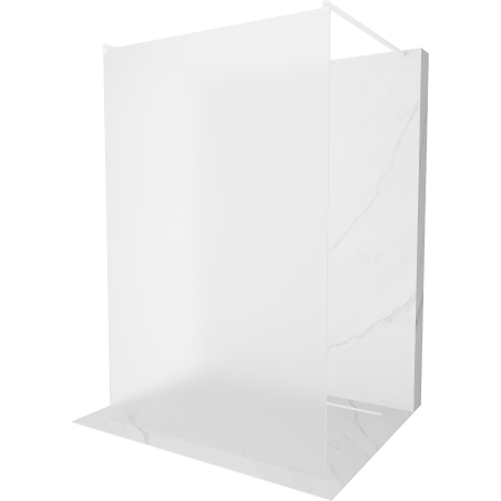 Mexen Kioto Free-standing Shower Wall 110 x 200 cm, Frosted 8 mm, White - 800-110-002-20-30
