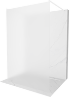 Mexen Kioto Free-standing Shower Wall 110 x 200 cm, Frosted 8 mm, White - 800-110-002-20-30
