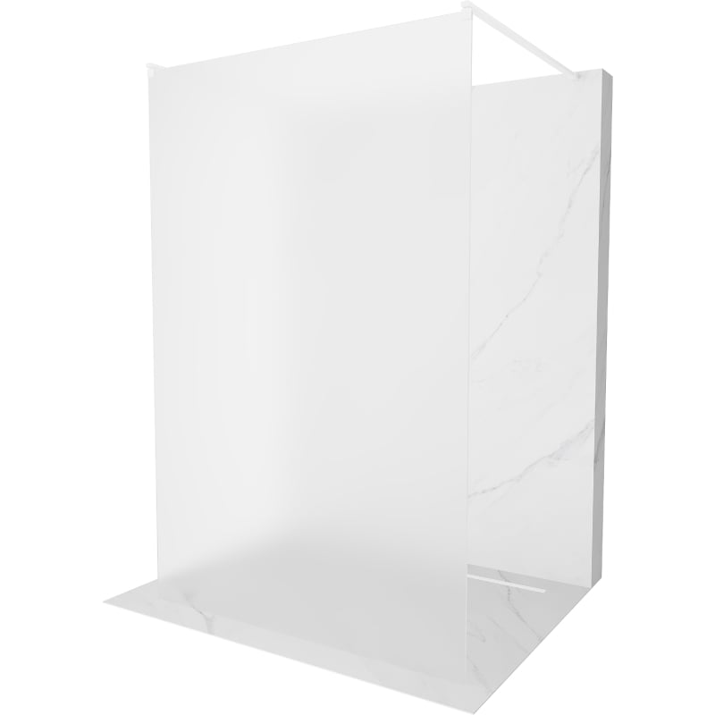 Mexen Kioto Freestanding shower panel 120 x 200 cm, frost 8 mm, white - 800-120-002-20-30