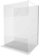 Mexen Kioto free-standing shower screen 100 x 200 cm, Transparent/Frosted 8 mm, White - 800-100-002-20-35