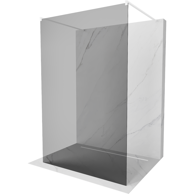 Mexen Kioto free-standing shower screen 100 x 200 cm, Graphite 8 mm, White - 800-100-002-20-40