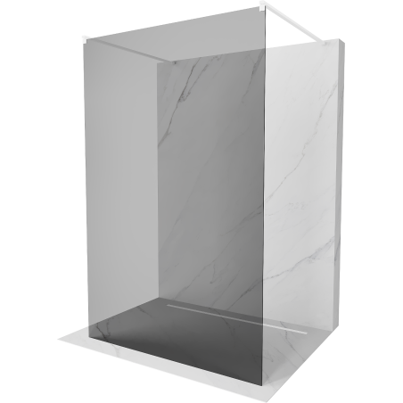 Mexen Kioto free-standing shower screen 100 x 200 cm, Graphite 8 mm, White - 800-100-002-20-40