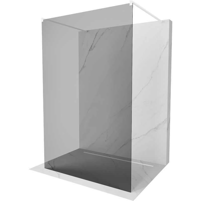 Mexen Kioto freestanding shower screen 110 x 200 cm, graphite 8 mm, white - 800-110-002-20-40