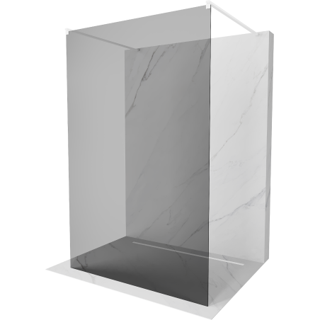 Mexen Kioto freestanding shower wall 110 x 200 cm, graphite 8 mm, white - 800-110-002-20-40