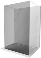 Mexen Kioto 120 x 200 cm Freestanding Shower Wall, Graphite 8 mm, White - 800-120-002-20-40