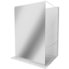 Mexen Kioto 100 x 200 cm Freestanding Shower Wall, 8 mm Mirror, White - 800-100-002-20-50