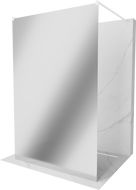 Mexen Kioto freestanding shower wall 100 x 200 cm, mirror 8 mm, white - 800-100-002-20-50