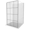 Mexen Kioto freestanding shower wall 100 x 200 cm, black grid 8 mm, white - 800-100-002-20-77