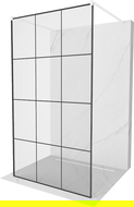 Mexen Kioto free-standing shower screen 100 x 200 cm, Transparent/Black pattern 8 mm, White - 800-100-002-20-77