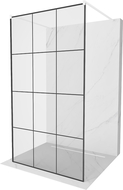 Mexen Kioto free-standing shower screen 110 x 200 cm, Transparent/Black pattern 8 mm, White - 800-110-002-20-77
