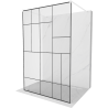 Mexen Kioto free-standing shower screen 110 x 200 cm, Transparent/Black pattern 8 mm, White - 800-110-002-20-78