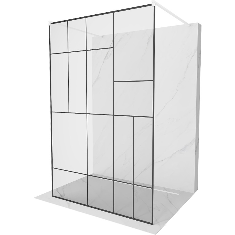 Mexen Kioto freestanding shower screen 120 x 200 cm, black pattern 8 mm, white - 800-120-002-20-78