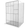Mexen Kioto free-standing shower screen 120 x 200 cm, Transparent/Black pattern 8 mm, White - 800-120-002-20-78