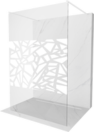 Mexen Kioto free-standing shower screen 100 x 200 cm, Transparent/White pattern 8 mm, White - 800-100-002-20-85
