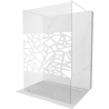 Mexen Kioto free-standing shower screen 130 x 200 cm, Transparent/White pattern 8 mm, White - 800-130-002-20-85