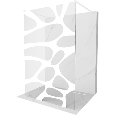 Mexen Kioto freestanding shower wall 100 x 200 cm, white wave 8 mm, white - 800-100-002-20-97