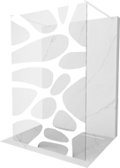 Mexen Kioto free-standing shower screen 120 x 200 cm, Transparent/White pattern 8 mm, White - 800-120-002-20-97
