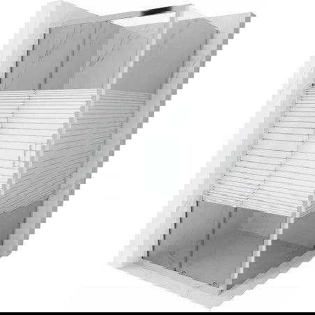 Mexen Apia 100 x 100 cm sliding shower cabin, white stripes, chrome - 840-100-100-01-20