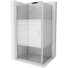Mexen Apia sliding shower cabin 115 x 90 cm, white stripes, chrome - 840-115-090-01-20
