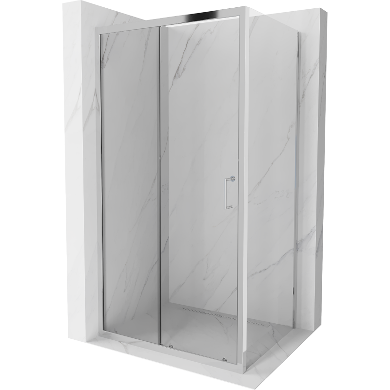 Mexen Apia extendable shower cubicle 90 x 80 cm, Transparent, Chrome - 840-090-080-01-00