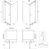 Mexen Mist H T shower enclosure hinged left 90 x 90 cm, transparent, brushed copper - 8A5T-090-090-65-00-L