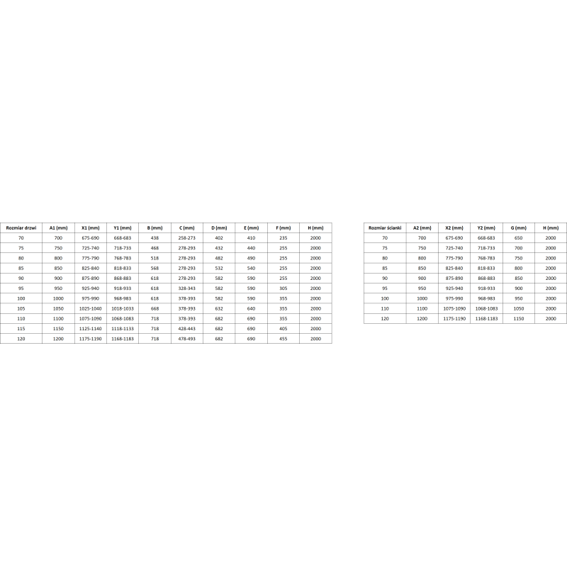 Mexen Mist-H T Shower Enclosure, Hinged Left 80 x 95 cm, Transparent, Brushed Copper - 8A5T-080-095-65-00-L