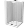 Mexen Apia sliding shower enclosure 90 x 90 cm, transparent, chrome + Flat shower tray - 840-090-090-01-00-4010