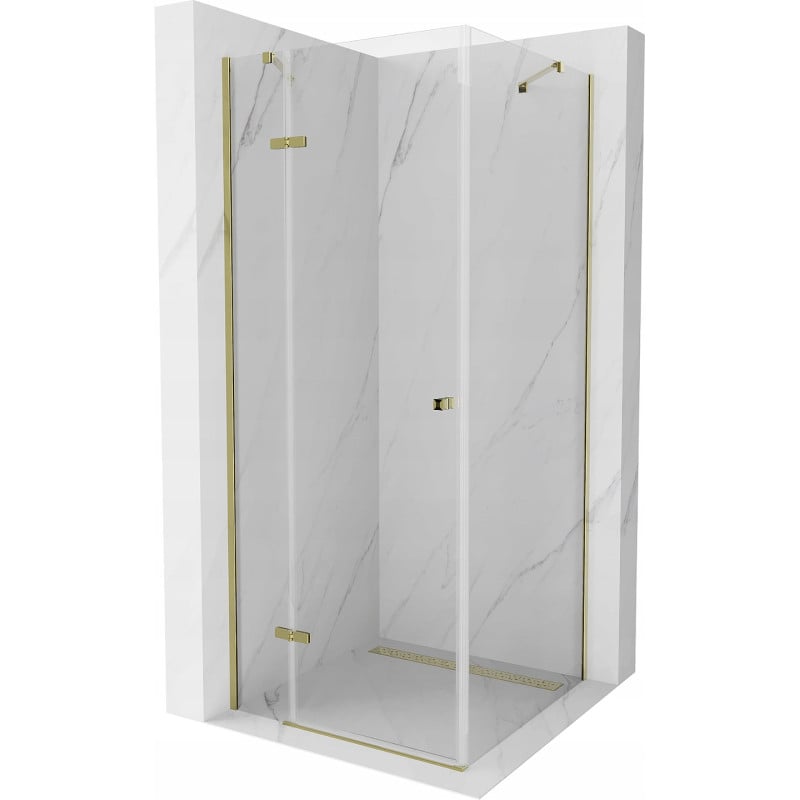 Mexen Roma pivot shower cabin 80 x 80 cm, transparent, gold - 854-080-080-50-00