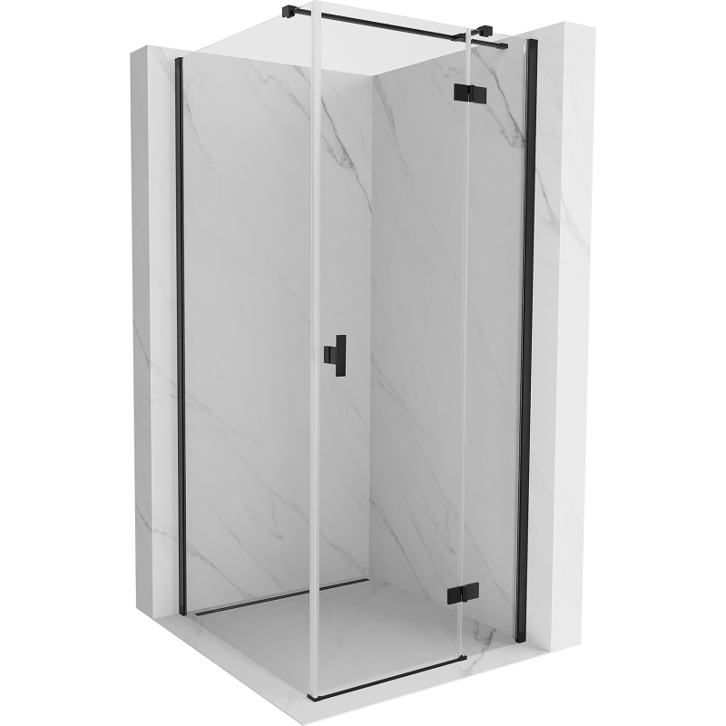 Mexen Mist H T shower enclosure right hinged 70 x 70 cm, transparent, black - 8A5T-070-070-70-00-P