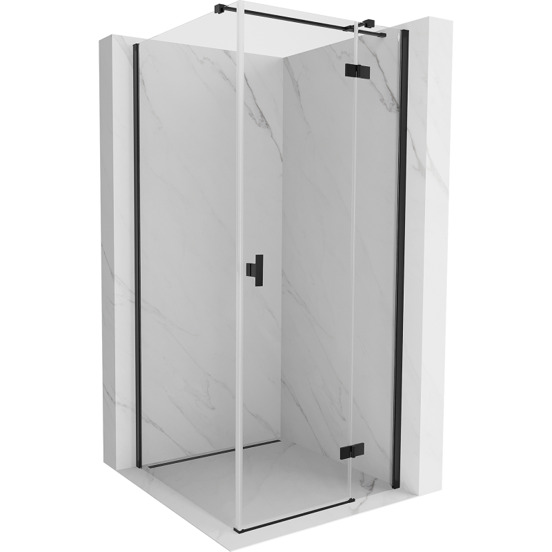 Mexen Mist H T shower enclosure hinged right 100 x 100 cm, transparent, black - 8A5T-100-100-70-00-P