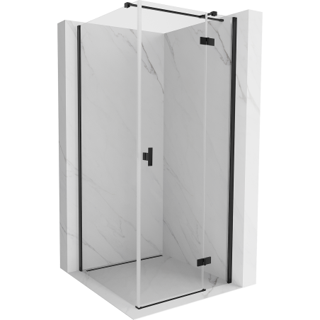 Mexen Mist-H T right-hinged shower cabin 100 x 100 cm, transparent, black - 8A5T-100-100-70-00-P