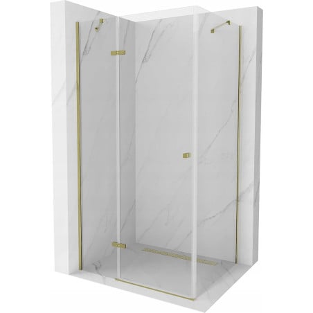 Mexen Roma Hinged Shower Cabin 90 x 70 cm, Transparent, Gold - 854-090-070-50-00