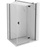 Mexen Mist H T Right Hinged Shower Enclosure 80 x 70 cm, Transparent, Black - 8A5T-080-070-70-00-P