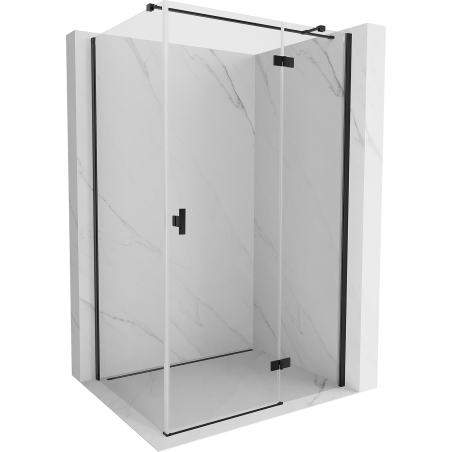 Mexen Mist-H T Right Hinged Shower Enclosure 120 x 75 cm, Transparent, Black - 8A5T-120-075-70-00-P
