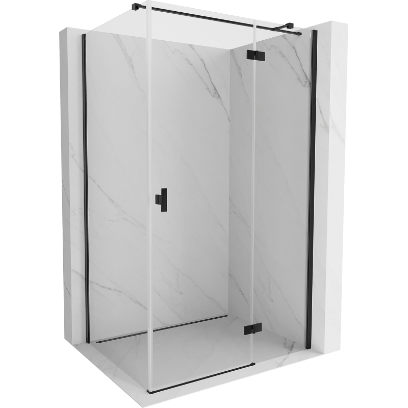 Mexen Mist-H T right-hand hinged shower cabin 85 x 90 cm, transparent, black - 8A5T-085-090-70-00-P
