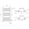 Mexen Ares bathroom radiator side 700 x 400 mm, 240 W, white - W102-0700-400-00-20-S
