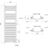 Mexen Ares bathroom side radiator 1200 x 400 mm, 442 W, white - W102-1200-400-00-20-S