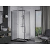 Mexen Apia sliding shower cabin 90 x 90 cm, transparent, chrome + Flat shower tray, black - 840-090-090-01-00-4070