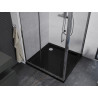 Mexen Apia sliding shower cabin 90 x 90 cm, transparent, chrome + Flat shower tray, black - 840-090-090-01-00-4070