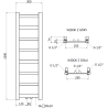 Mexen Bolt bathroom radiator 1000 x 300 mm, 197 W, anthracite - W126-1000-300-00-66