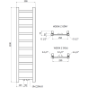 Mexen Bolt Bathroom Radiator 1200 x 300 mm, 240 W, White - W126-1200-300-00-20