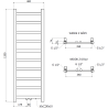 Mexen Bolt bathroom radiator 1200 x 400 mm, 220 W, chrome - W126-1200-400-00-01