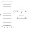 Mexen Bolt bathroom radiator 1200 x 500 mm, 318 W, black - W126-1200-500-00-70
