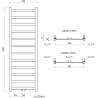 Mexen Bolt bathroom radiator 1500 x 500 mm, 389 W, white - W126-1500-500-00-20