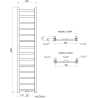 Mexen Bolt bathroom radiator 1800 x 400 mm, 406 W, anthracite - W126-1800-400-00-66