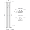 Mexen Flux decorative bathroom radiator 1500 x 240 mm, 450 W, anthracite - W127-1500-240-00-66