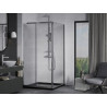 Mexen Apia sliding shower cabin 100 x 100 cm, transparent, chrome + Flat black shower tray - 840-100-100-01-00-4070