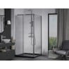 Mexen Apia sliding shower cabin 100 x 100 cm, transparent, chrome + Flat tray, black - 840-100-100-01-00-4070