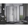 Mexen Apia sliding shower cabin 100 x 100 cm, transparent, chrome + Flat tray, black - 840-100-100-01-00-4070